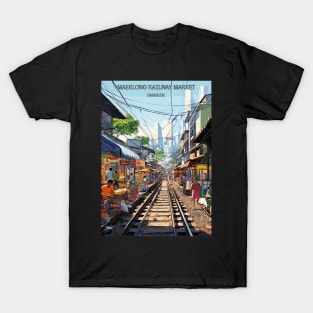 Maeklong Railway Market, Bangkok, Thailand, Travel Print, Travel Wall Art, Home Décor, Gift Art T-Shirt